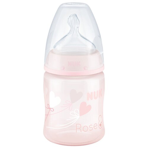 фото Nuk first choice plus baby rose&blue бутылочка полипропиленовая с соской из силикона, 150 мл, с рождения, лодки