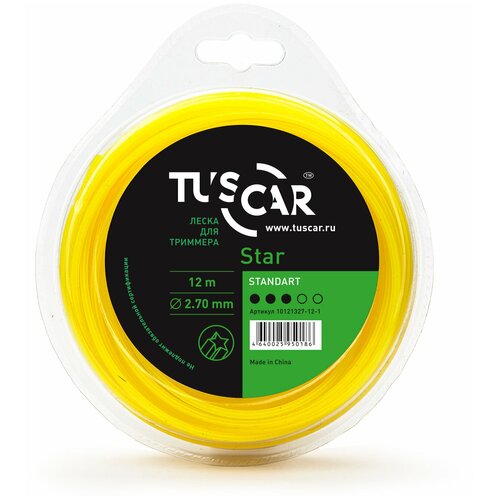 фото Леска для триммера tuscar star standart, 2.70мм* 12м, 10121327-12-1