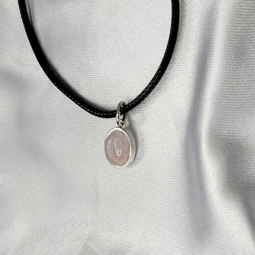 фото Подвеска женская из серебра с натуральным розовым кварцем all gem