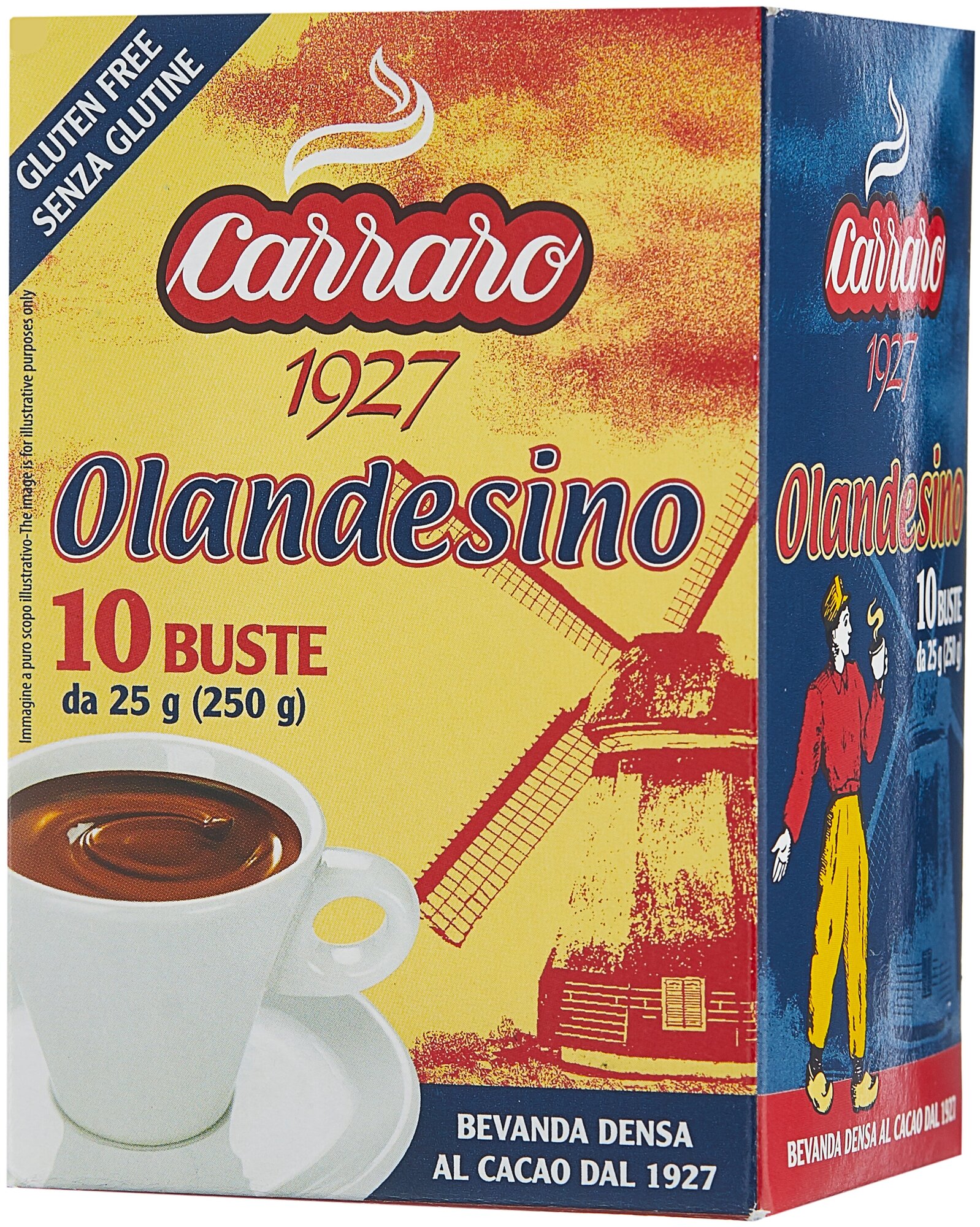 Горячий шоколад Carraro Olandesino, (какао), 10 шт х 25 гр. - фотография № 1