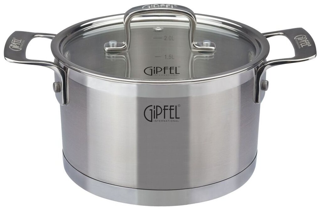 Кастрюля из нержавеющей стали Gipfel Prestige 1235 24 см/5,4 л - фото №1