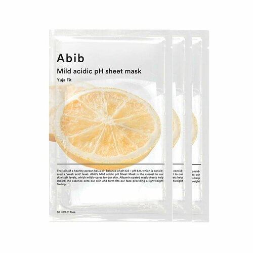 ABIB Набор тканевых масок для лица Mild Acidic pH Sheet Mask Yuja Fit (3 шт)