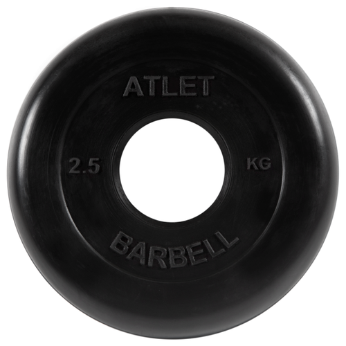 Диск MB Barbell MB-AtletB51 2.5 кг 2.5 кг 1 шт. 40 см черный диск mb barbell mb atletb51 5 кг черный