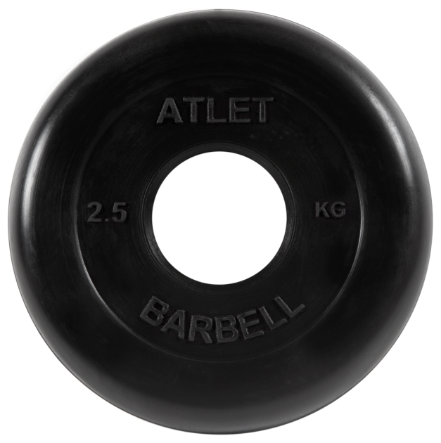 Диск 2,5 кг ATLET обрезиненный 51 мм MB BARBELL MB-AtletB51-2,5