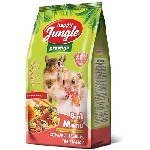 Happy Jungle Престиж Корм для для хомяков, мышей, песчанок пакет, 500 гр