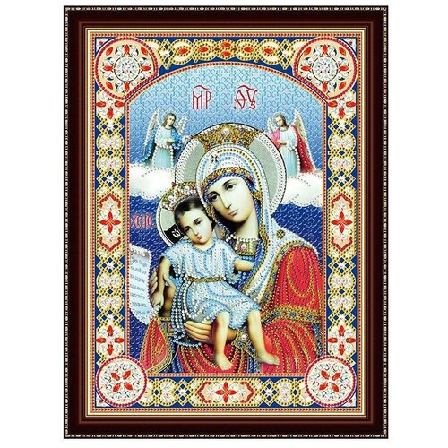 Алмазная мозаика 30х40 см с подрамником c част. зап. (блест) Икона Божией Матери №5 (BH30)