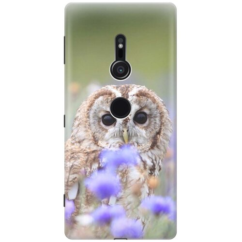 фото Cиликоновый чехол на sony xperia xz2 / сони иксперия икс зет 2 с принтом "сова и васильки" gosso