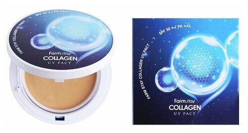 Farmstay Пудра компактная Collagen UV Pact SPF50+ PA+++ 1 шт. 21 beige 24 г