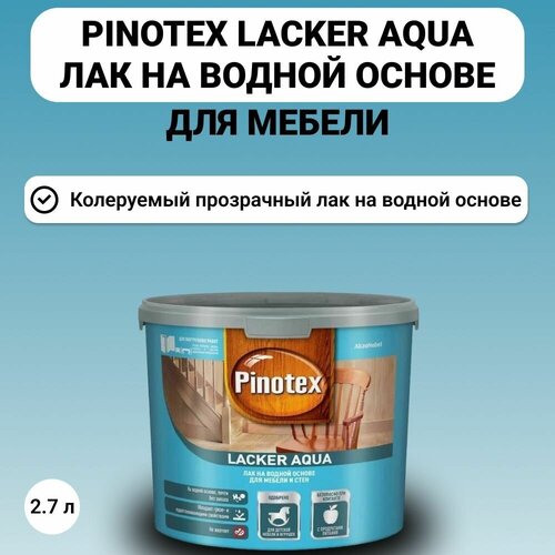 Лак PINOTEX Lacker Aqua на водной основе для мебели и стен матовый 2,7 л