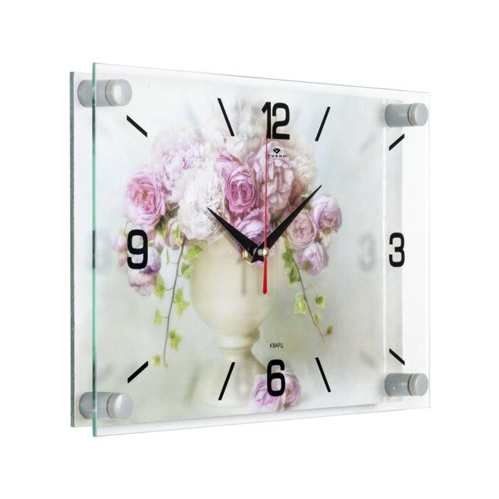 Часы настенные, серия: Цветы, "Розы в вазе" 10112621