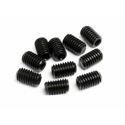 Винт установочный DIN 913 M 4x12 с внутренним шестигранником, оксидированные, черные 4 шт.