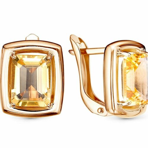 фото Серьги maskom, красное золото, 585 проба, рубин синтетический маском