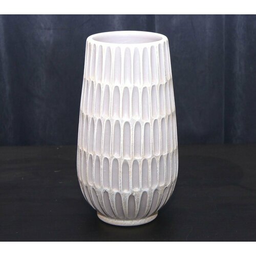 Ваза для цветов керамическая декоративная интерьерная Ритм капучино конус h25см, 79-112 красивая в подарок + Кристафлор