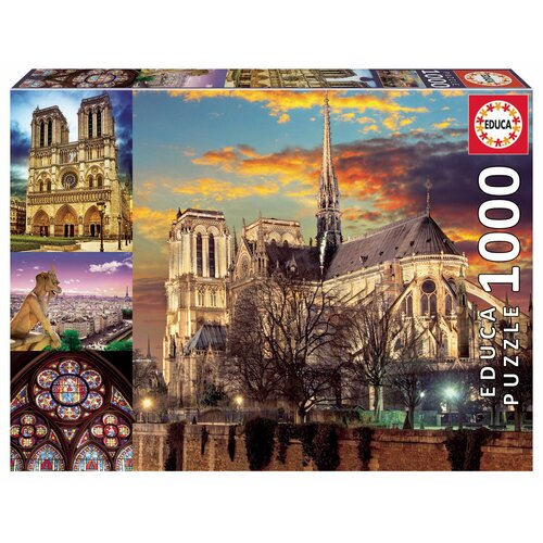 Пазл 1000 деталей - Нотр-Дам, коллаж пазл ravensburger нотр дам 16345 1500 дет