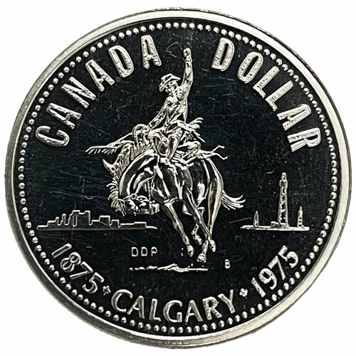 Канада 1 доллар 1975 г. (100 лет городу Калгари) (2)