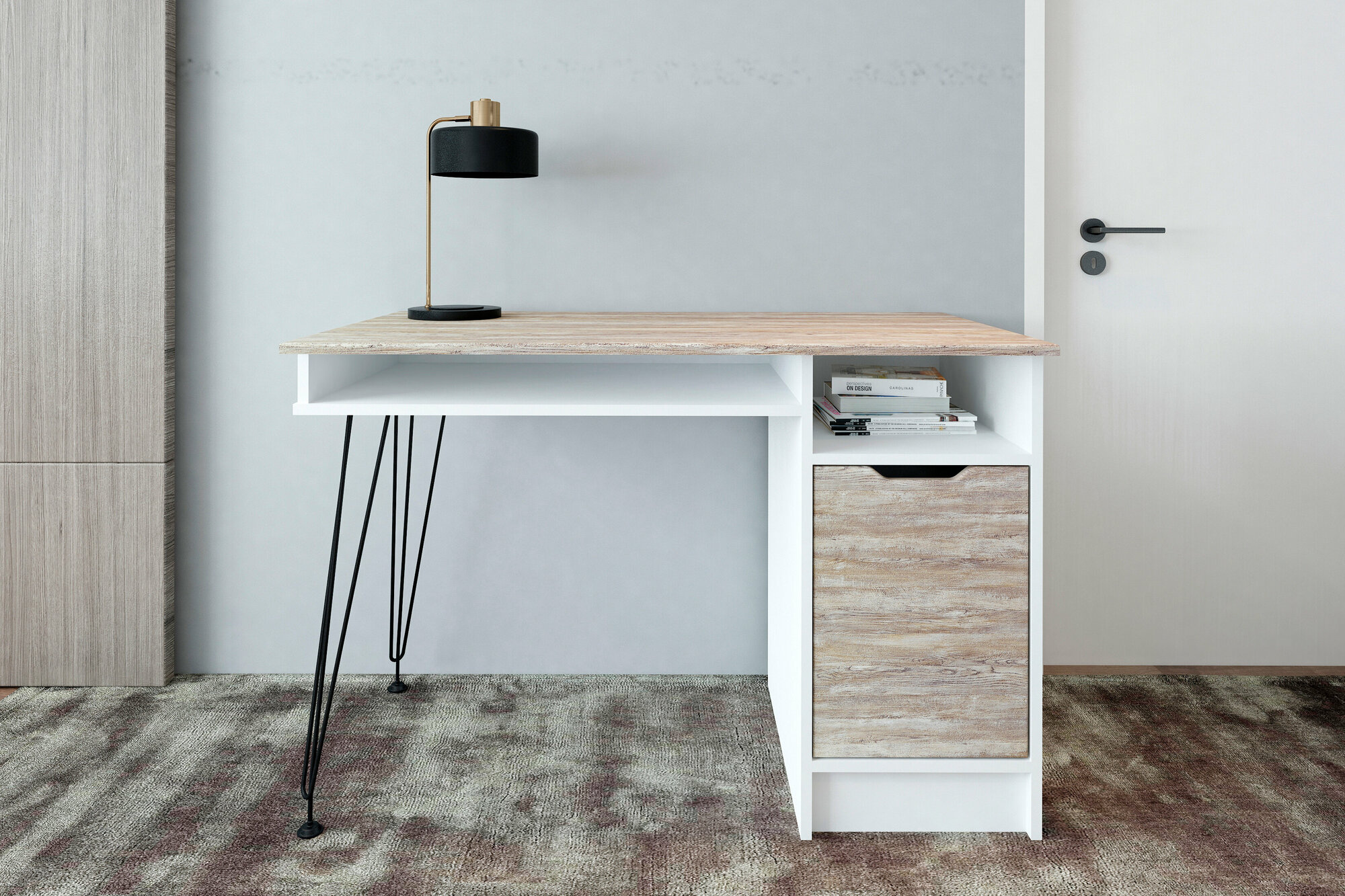 фото Письменный стол с тумбой и полкой Kraft