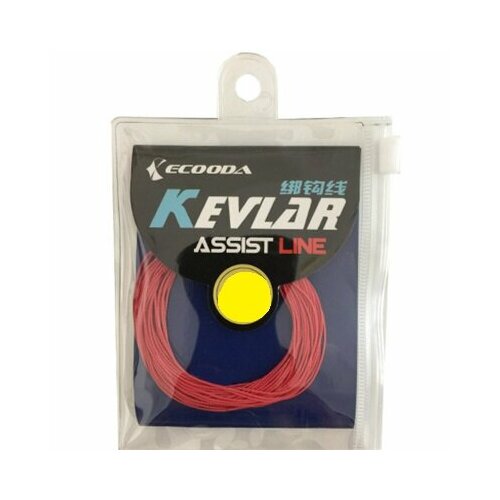 фото Ecooda, леска kevlar assist line, drag power 130lb/58.5kg, цвет красный