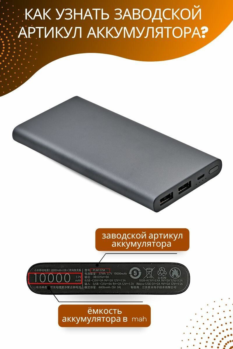 Силиконовый чехол для внешнего аккумулятора Xiaomi Mi Power Bank 3 10000 мА*ч (PLM12ZM), оранжевый — фото 6