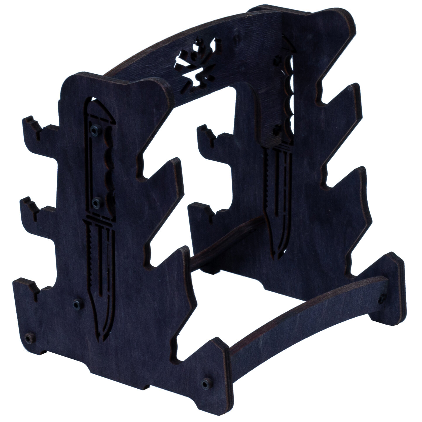 Подставки И Держатели Для Ножей Xiaomi Стойка для коллекционных ножей. 3 слота с ячейками для ножен. Черная.