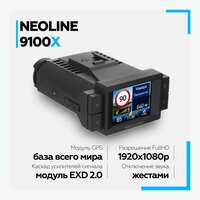 Neoline X-COP 9100x / Видеорегистратор с радар детектором автомобильный / антирадар / гибрид / комбо устройство / 2 в 1