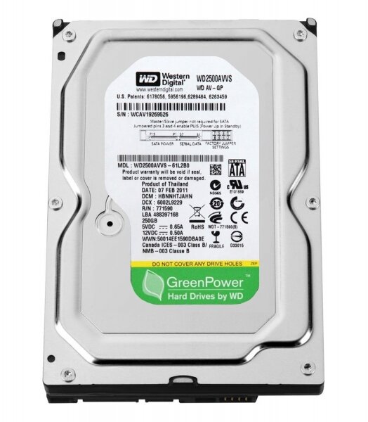 Жесткий диск Western Digital WD2500AVVS 250Gb IntelliPower SATAII 3.5" HDD