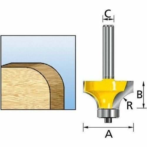 Фреза Makita кромочная для закруглений, хв-8мм, ф22.2х12.7мм, R-4.8мм, подшипник ф12.7мм подшипник makita 72x50x12 мм 6910