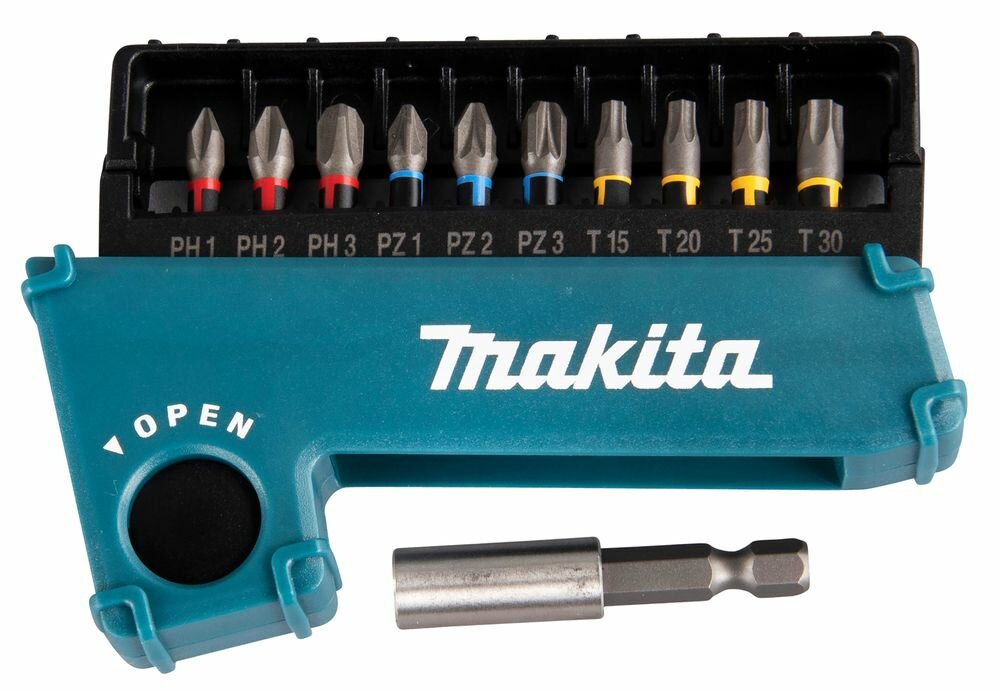 Набор насадок Makita Impact Premier 11 шт, 25мм, C-form (PH, PZ, T, магнитный держатель), E-03567