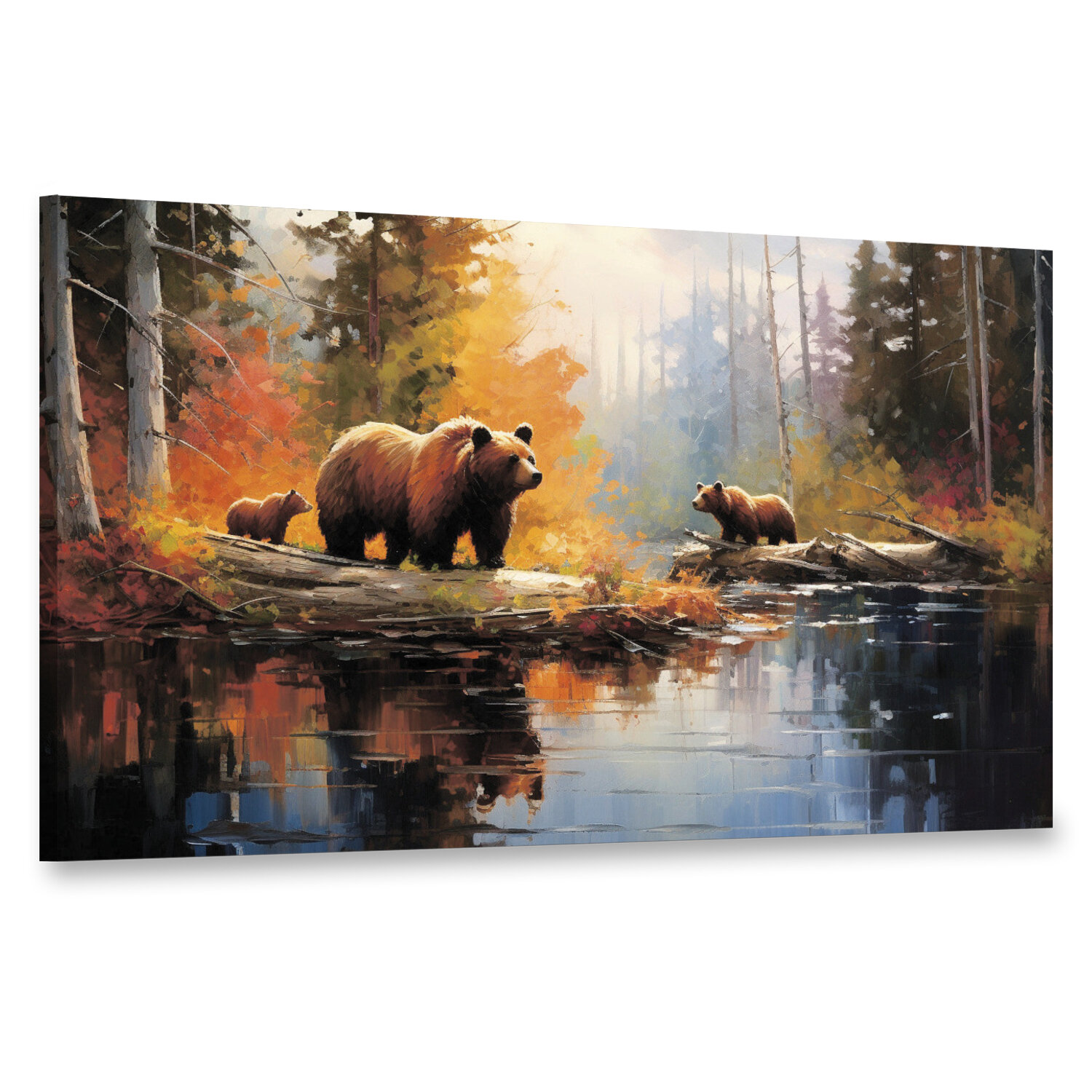 Интерьерная картина 100х60 "медведи"