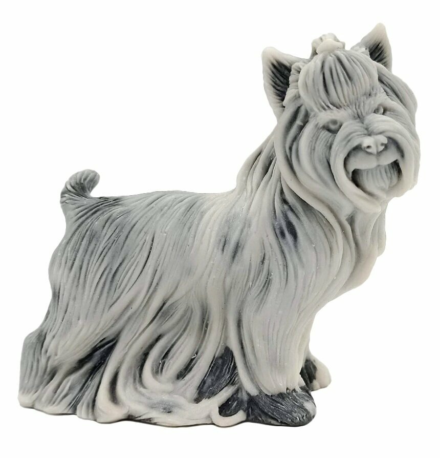 фото Статуэтка Собака Йорк 8 см мраморная крошка