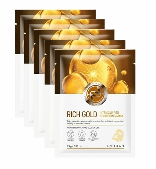 Маска тканевая Enough Rich Gold Intensive Pro Nourishing mask 25g - фото №7
