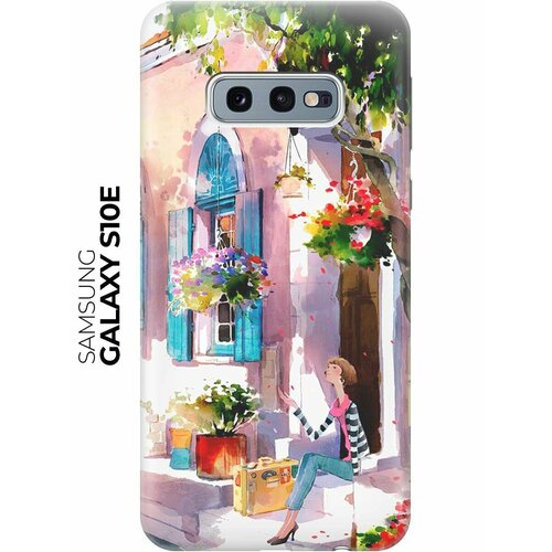 Cиликоновый прозрачный чехол ArtColor для Samsung Galaxy S10e с принтом Девочка на цветущей улочке cиликоновый прозрачный чехол artcolor для xiaomi redmi 8a с принтом девочка на цветущей улочке
