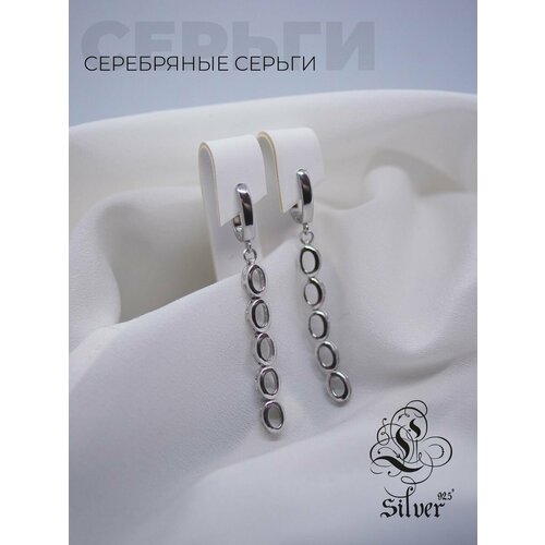 фото Серьги l-silver, серебро, 925 проба, родирование, серый, серебряный