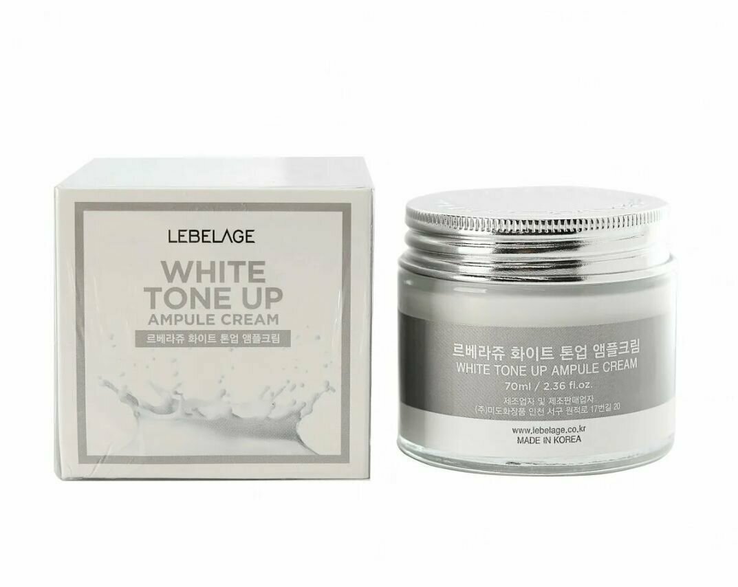 Крем для лица Lebelage White Tone Up Ампульный Выравнивающий тон 70мл Mido Cosmetics - фото №11