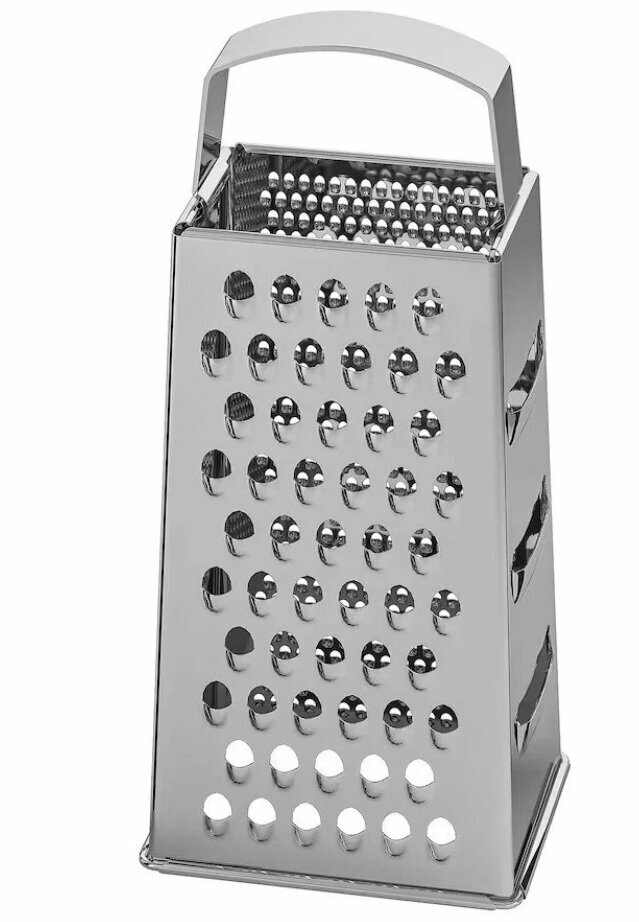 Терка IDEALISK, нержавеющая сталь, мытье в посудомойке, 4 грани, 20x10x20 см