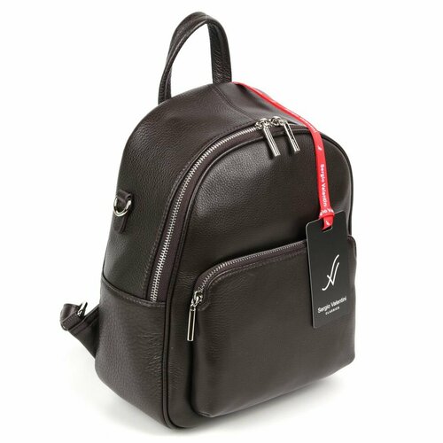 фото Рюкзак sergio valentini, фактура гладкая, коричневый