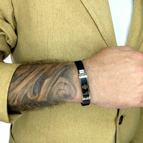 фото Браслет, металл, размер 20 см, черный, серебряный нет бренда