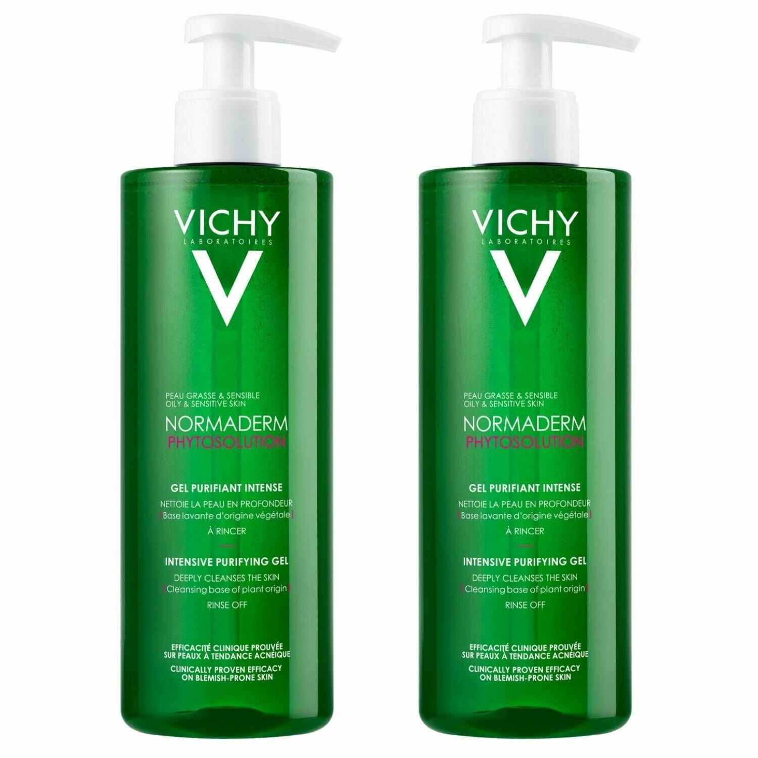 Vichy Очищающий гель для умывания нормальной и комбинированной кожи Normaderm Phytosolution, 2 х 400 мл