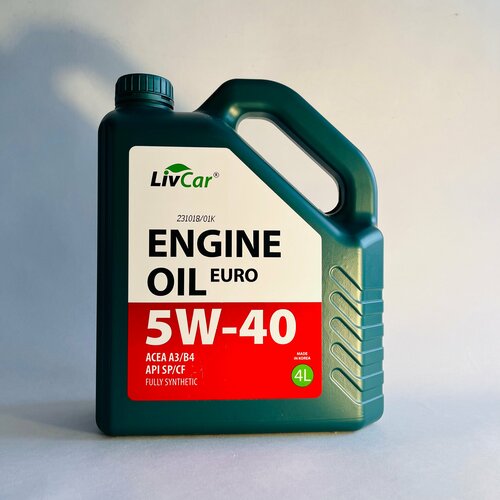 Масло моторное Livcar Engine Oil Euro 5W40 А3/В4 SР синт. 4л.