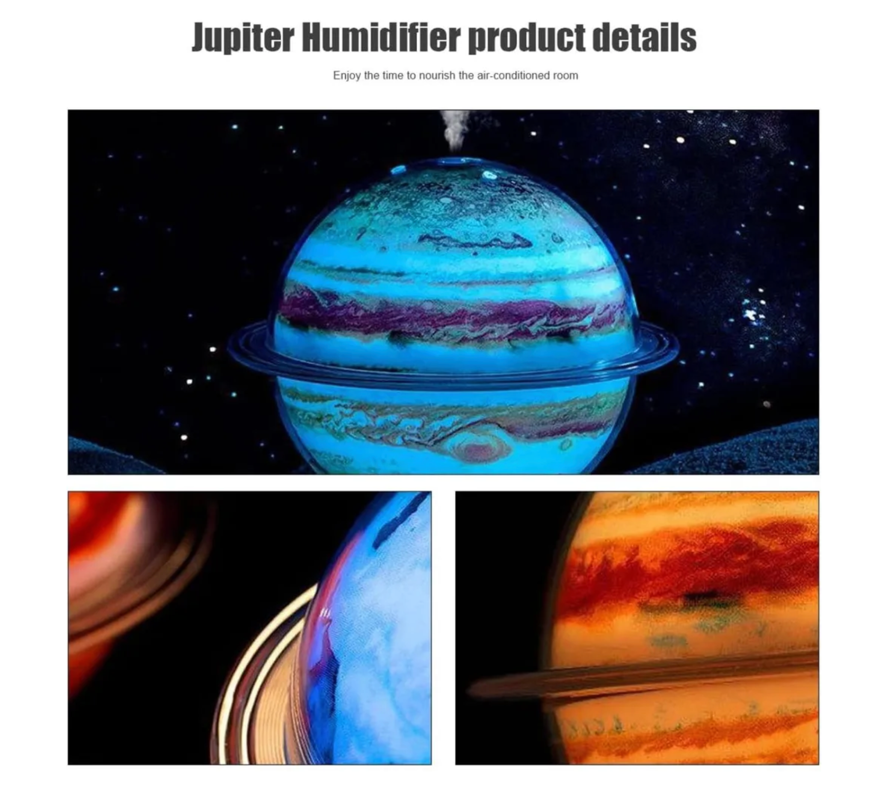 Увлажнитель воздуха в виде Планеты Юпитер с объемом 330 мл настольный/ночник детский для сна/аромадиффузор увлажнитель - фотография № 8