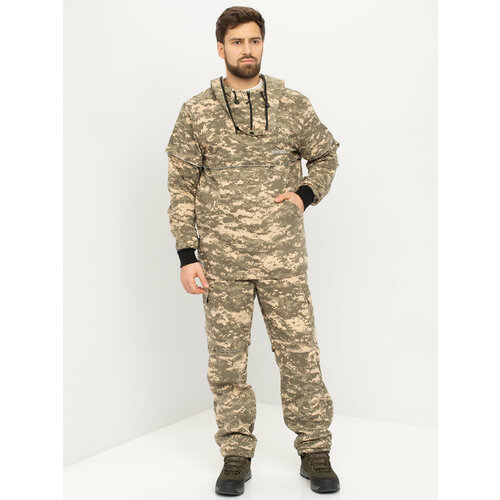 Костюм летний мужской Huntsman Антигнус-Люкс противоэнцефалитный, антимоскитный, ткань твил пич, цвет светлый пиксель (р.44-46/182-188)