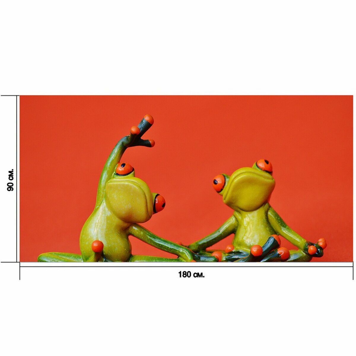 Большой постер "Лягушки, фигура, йога" 180 x 90 см. для интерьера