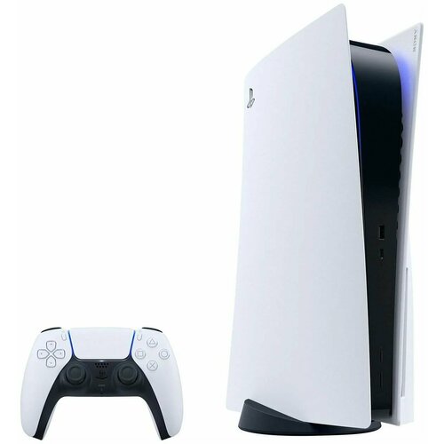 Игровая приставка Sony Playstation 5 с дисководом (825Gb), белый игровая консоль sony playstation 5 blue ray 825gb white доп контроллер cfij 10011a cfi 1200a