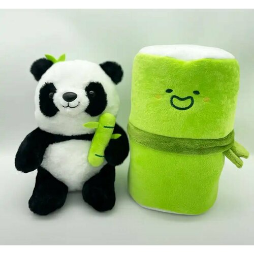 Мягкая игрушка Панда с бамбуком, 25 см плюшевая кукла из м ф панда