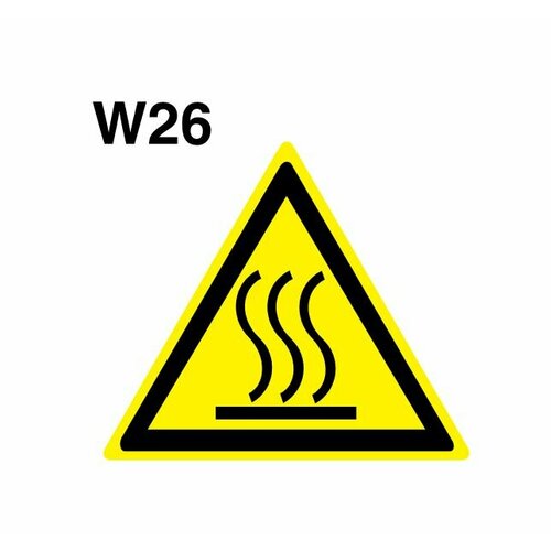 Световозвращающий, треугольный, предупреждающий знак W26 Осторожно. Горячая поверхность (самоклеящаяся ПВХ плёнка, 550*550*0,1 мм, 50 шт, ГОСТ 12.4.026-2015)