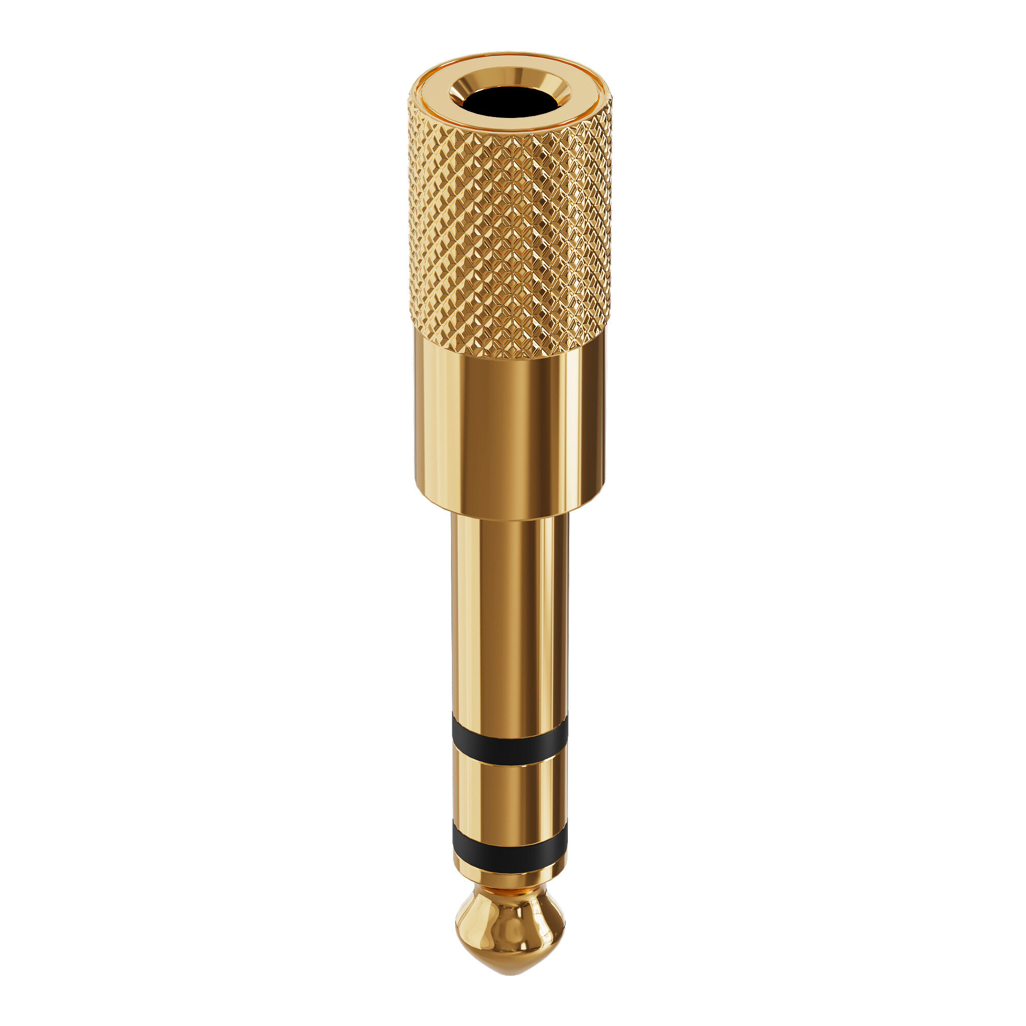 Аудио-переходник Jack 6.3mm на Jack 3.5mm GSMIN Maple (Золотистый) — фото 1