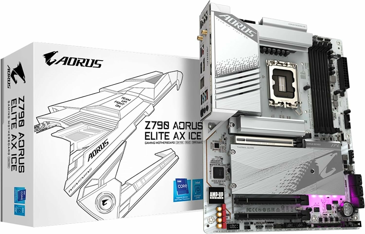 Материнская плата Gigabyte Z790M ELITE AX ICE Soc-1700 Intel Z790 4xDDR5 ATX AC`97 8ch(7.1) 2.5Gg RAID+HDMI+DP