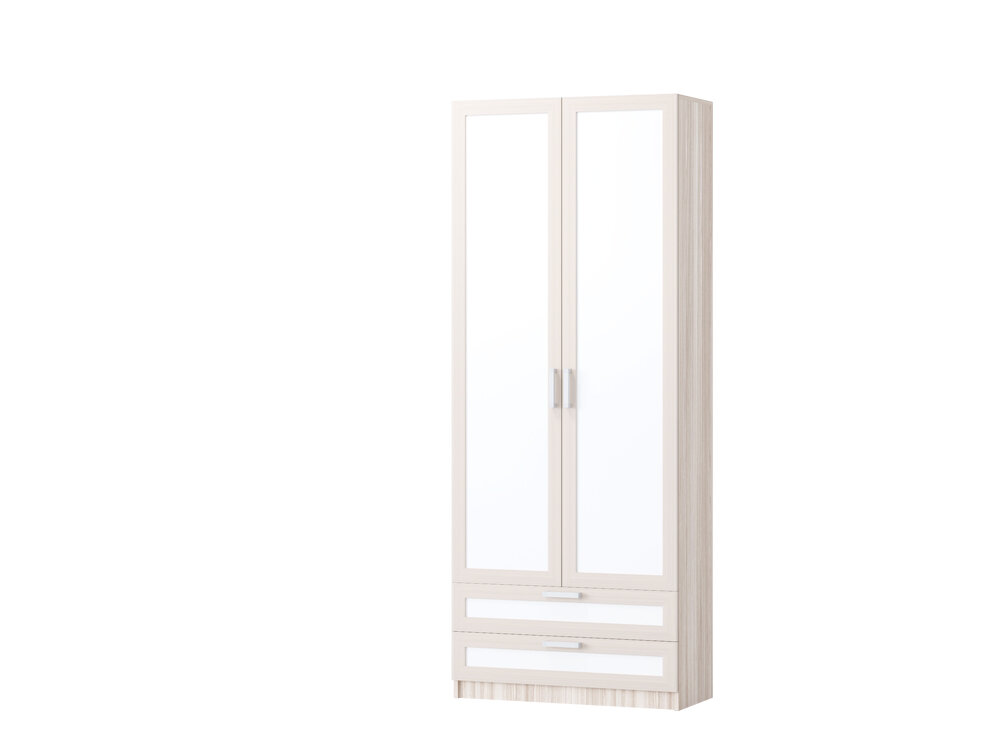 фото Шкаф комбинированный с полками/с ящиками Юниор-7 ЛДСП ДЮ-08 Ясень шимо светлый/Белый 90х40х220