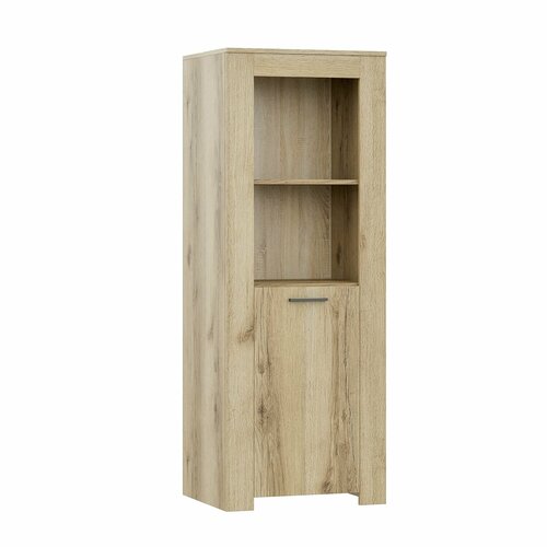 Шкаф пенал Квадро от Астрид-Мебель с дверцей и открытой нишей 60х38х160 см цвет Дуб Делано светлый 7280₽