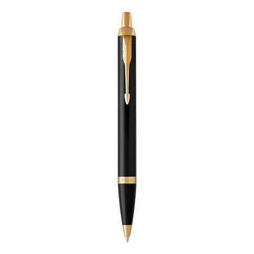Ручка шариковая Parker IM Core Black GT M корпус из латуни чёрный матовый золотой синие чернила 6132₽