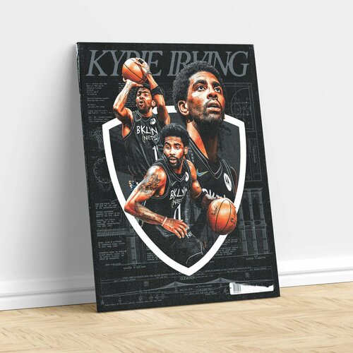 Картина на хослте интерьерная Кайри Ирвинг Бруклин Нетс Баскетболист NBA в стиле поп-арт Декор квартиры фитнеса бара зала 50х60 см 4200₽